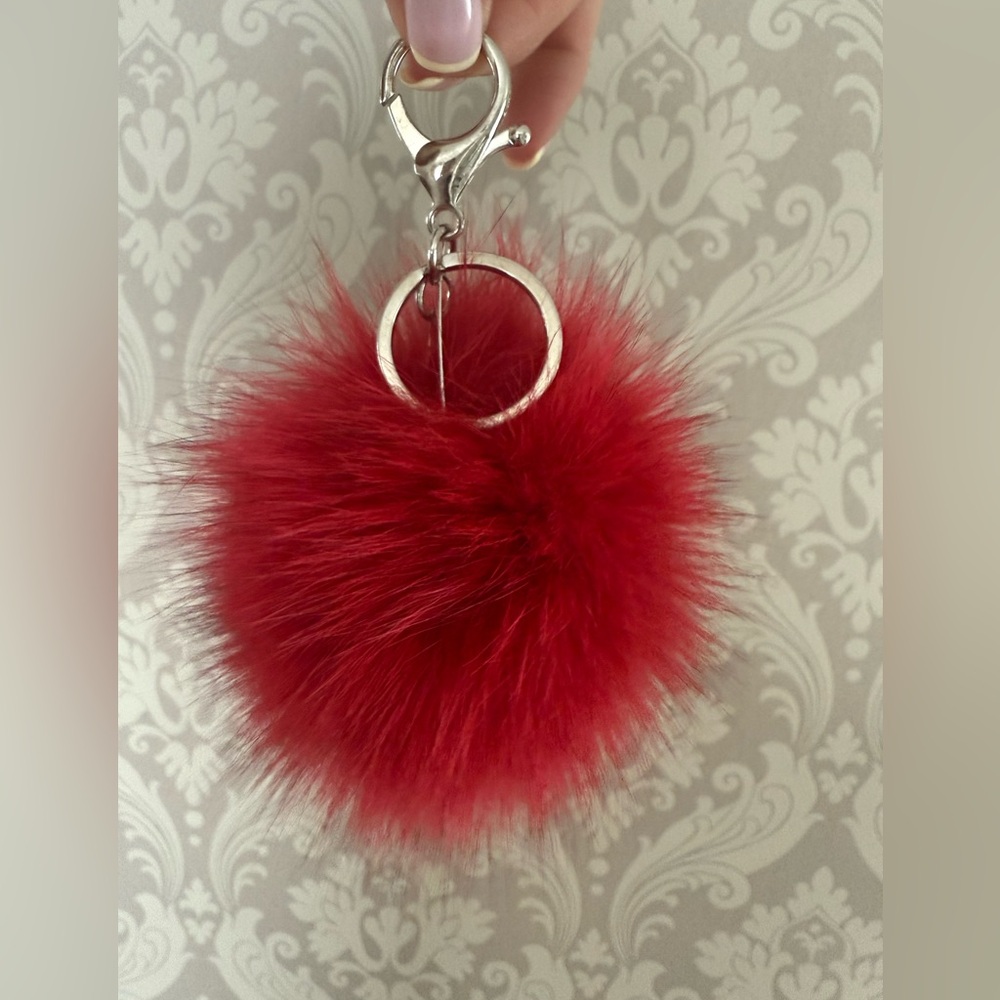 Fox fur keychain